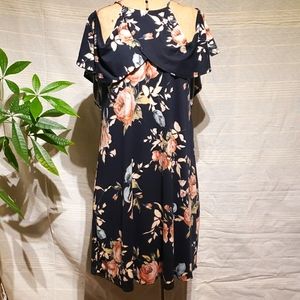 First Love cold shoulder floral dress